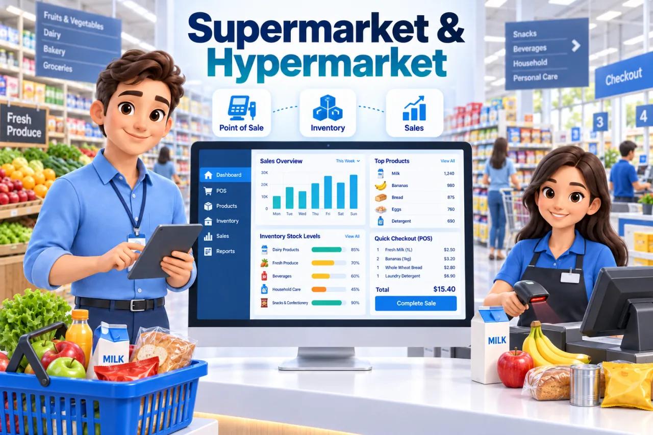 Supermarkt und Verbrauchermarkt